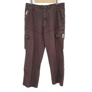 Vercho Y2K Cargo Pants Mens 34x30 Utility Streetwear Skull Logo Skater Grunge